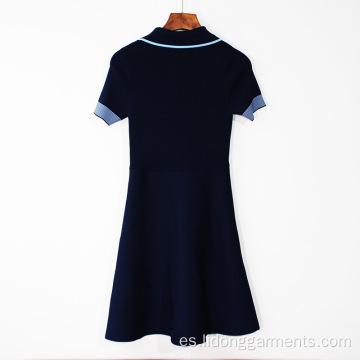 Vestido casual de estilo deportivo de manga corta para mujer